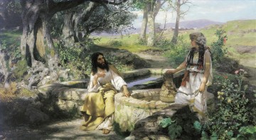 christ and the samaritan woman Oil Paintings